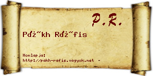 Pákh Ráfis névjegykártya